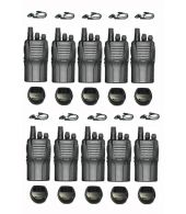 Set van 10 Wouxun KG-833 UHF IP55 5Watt met D-shape oortje