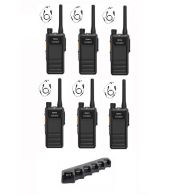 Set van 6 Hytera HP605 UHF DMR IP67 5Watt met multilader en C-hook oortje